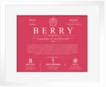 Berry surname heritage and history in Red with White Matte Frame Berry surname heritage and history in Red with White Matte Frame
