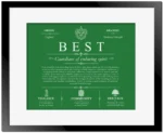 Best surname origin and history in Dark Green with Black Matte Frame