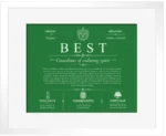 Best surname origin and history in Dark Green with White Matte Frame