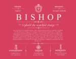 Bishop personalized last name meaning in Red
