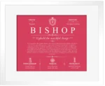 Bishop personalized last name meaning in Red with White Matte Frame
