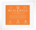 Blackwell last name origin and heritage in Orange with White Matte Frame