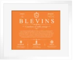 Blevins surname history and family heritage in Orange with White Matte Frame Blevins surname history and family heritage in Orange with White Matte Frame