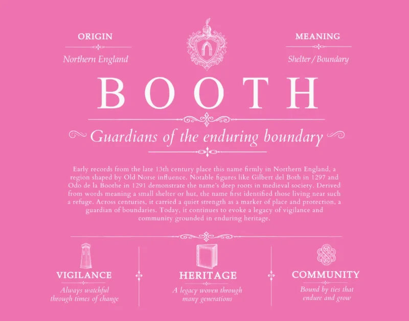 Booth family name history in Pink