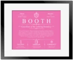 Booth family name history in Pink with Black Matte Frame