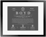 Boyd surname heritage and history in Gray with Black Matte Frame