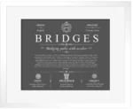 Bridges surname origin and history in Gray with White Matte Frame