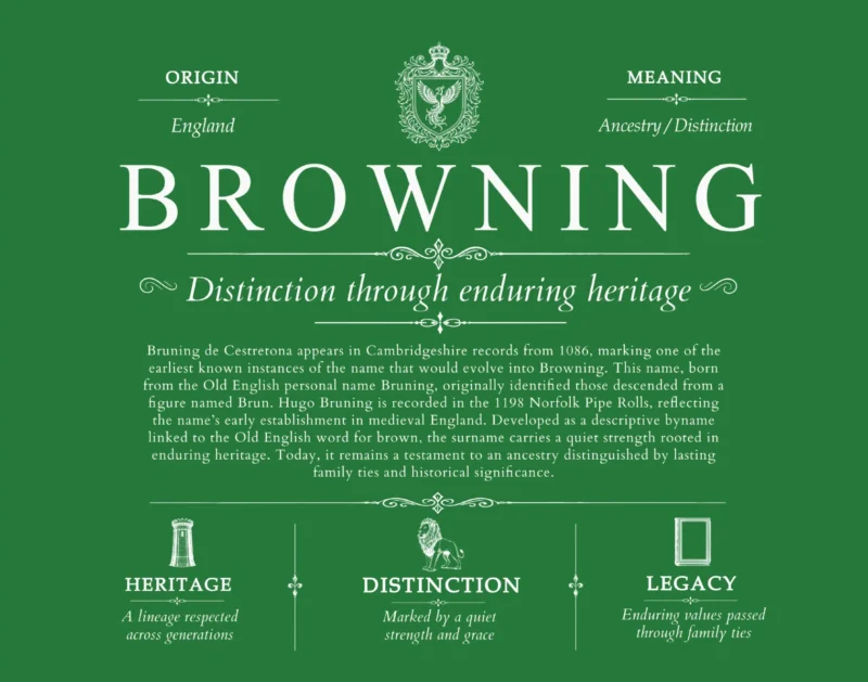 Browning surname origin and history in Dark Green