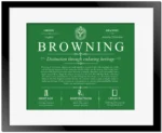 Browning surname origin and history in Dark Green with Black Matte Frame