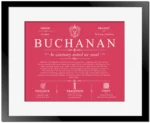 Buchanan surname heritage and history in Red with Black Matte Frame