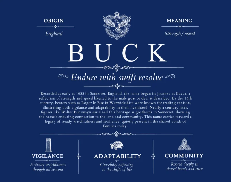 Buck surname heritage and history in Deep Blue