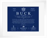 Buck surname heritage and history in Deep Blue with White Matte Frame