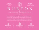 Burton personalized last name meaning in Pink