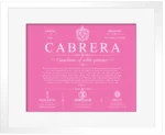 Cabrera personalized family surname in Pink with White Matte Frame