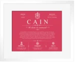 Cain family name heritage in Red with White Matte Frame Cain family name heritage in Red with White Matte Frame