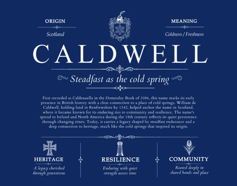 Caldwell surname history and heritage in Deep Blue