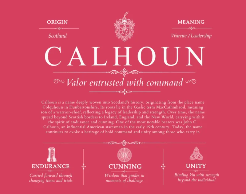 Calhoun family name heritage in Red