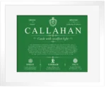 Callahan family name meaning and history in Dark Green with White Matte Frame