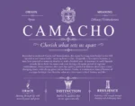 Camacho family name heritage in Purple Camacho family name heritage in Purple