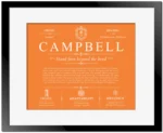 Campbell last name meaning and origin in Orange with Black Matte Frame
