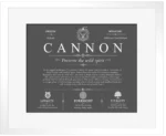 Cannon surname history and heritage in Gray with White Matte Frame