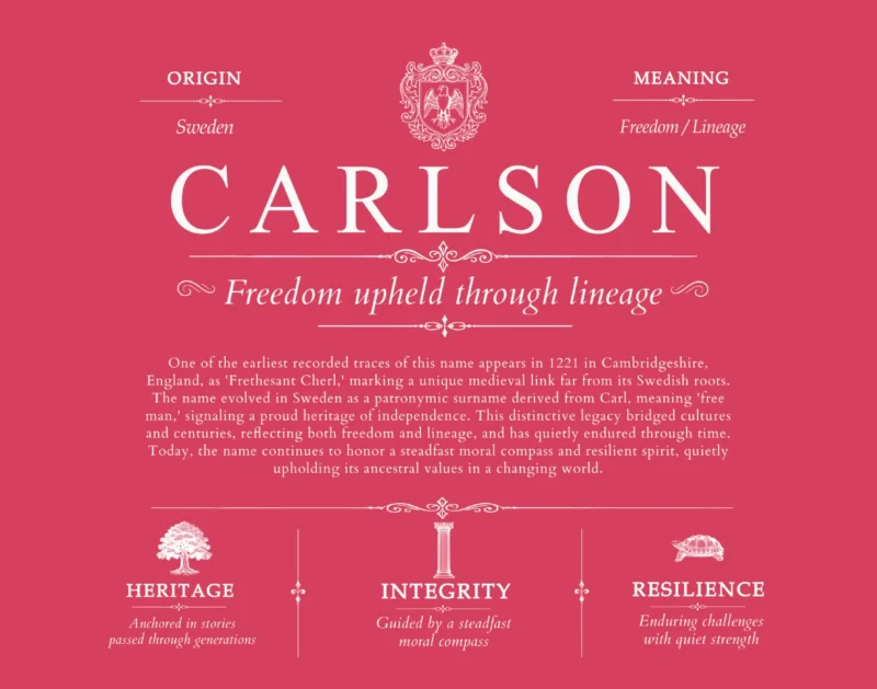 Carlson surname origin and history in Red