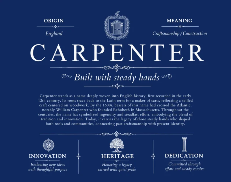 Carpenter personalized surname meaning in Deep Blue