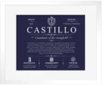Castillo surname origin and history in Navy Blue with White Matte Frame Castillo surname origin and history in Navy Blue with White Matte Frame