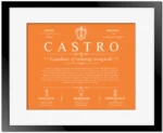 Castro surname meaning and origin in Orange with Black Matte Frame