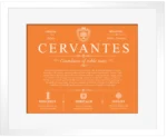Cervantes family name heritage in Orange with White Matte Frame