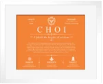 Choi family name heritage in Orange with White Matte Frame Choi family name heritage in Orange with White Matte Frame