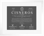 Cisneros surname meaning and heritage in Gray with White Matte Frame