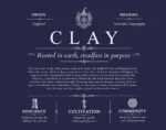 Clay family name meaning and origin in Navy Blue