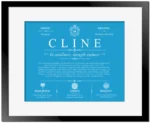 Cline surname meaning and origin in Blue with Black Matte Frame