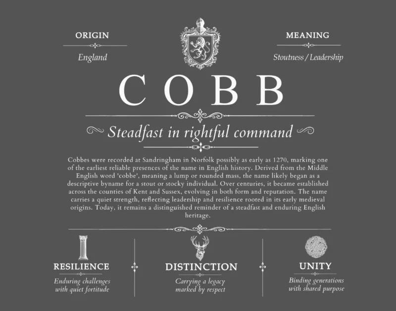 Cobb surname history and family heritage in Gray