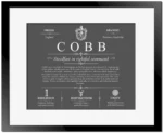 Cobb surname history and family heritage in Gray with Black Matte Frame