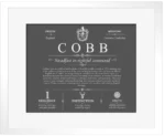 Cobb surname history and family heritage in Gray with White Matte Frame