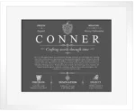 Conner surname meaning history and origin in Gray with White Matte Frame