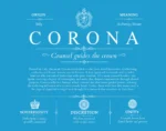 Corona surname history and heritage in Blue