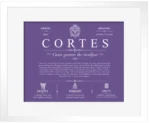 Cortes last name origin and heritage in Purple with White Matte Frame