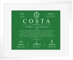 Costa surname meaning and origin in Dark Green with White Matte Frame Costa surname meaning and origin in Dark Green with White Matte Frame