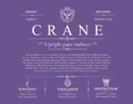 Crane family name heritage in Purple Crane family name heritage in Purple