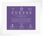 Cuevas last name origin and heritage in Purple with White Matte Frame Cuevas last name origin and heritage in Purple with White Matte Frame