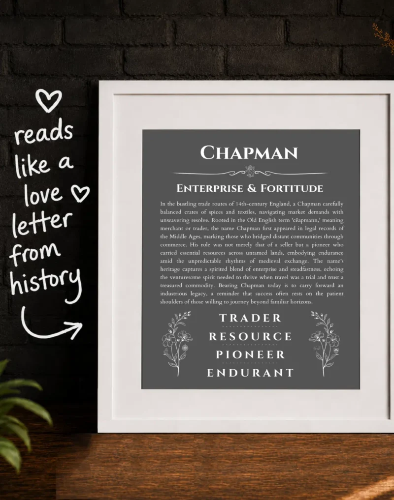 Chapman name meaning keepsake print