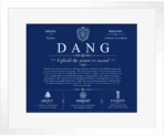 Dang surname meaning and origin in Deep Blue with White Matte Frame