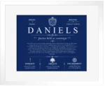 Daniels surname origin and history in Deep Blue with White Matte Frame Daniels surname origin and history in Deep Blue with White Matte Frame