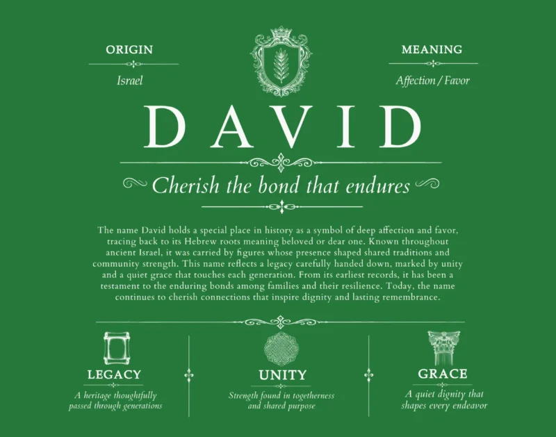David personalized last name meaning in Dark Green