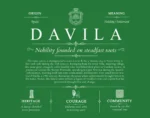 Davila family name heritage in Dark Green