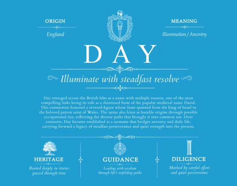 Day surname history and heritage in Blue