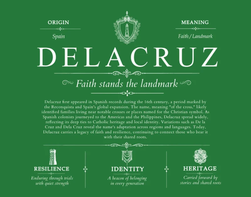 Delacruz personalized family surname in Dark Green